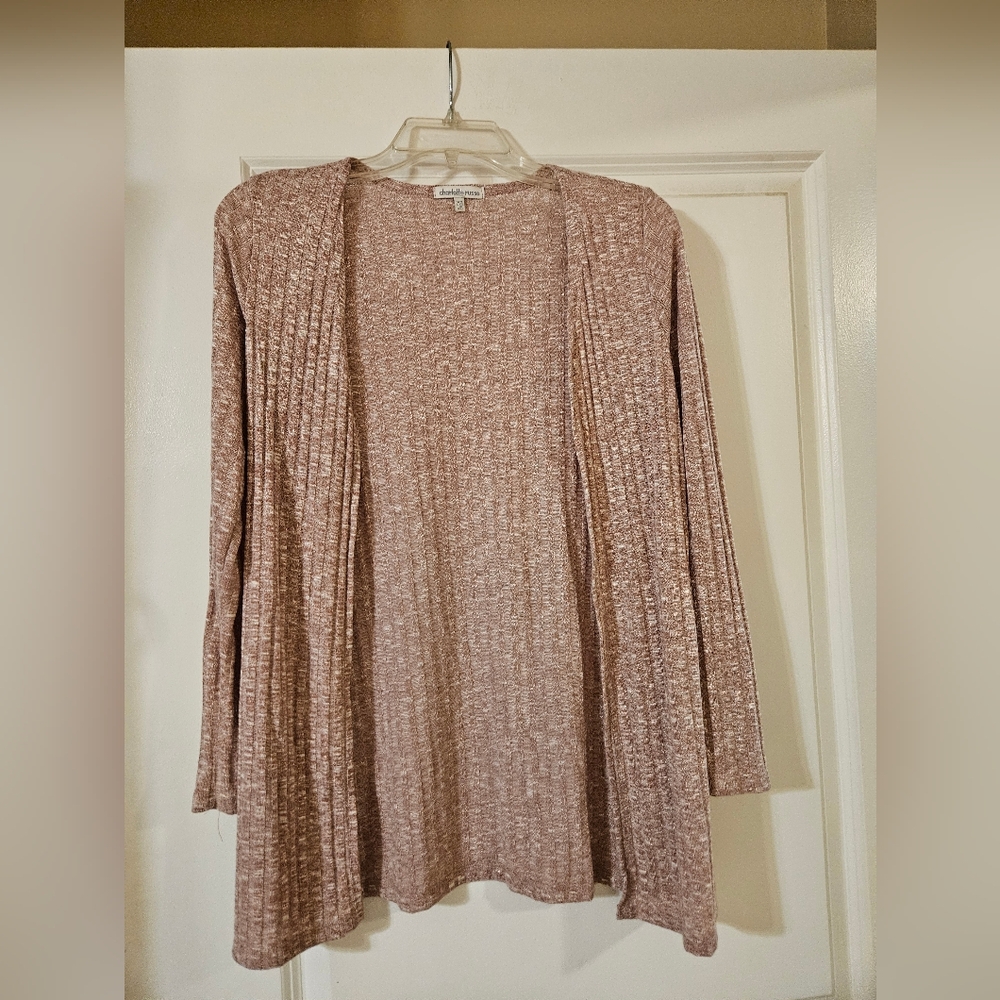 Pink Textured Long Sleeve Cardigan, XS